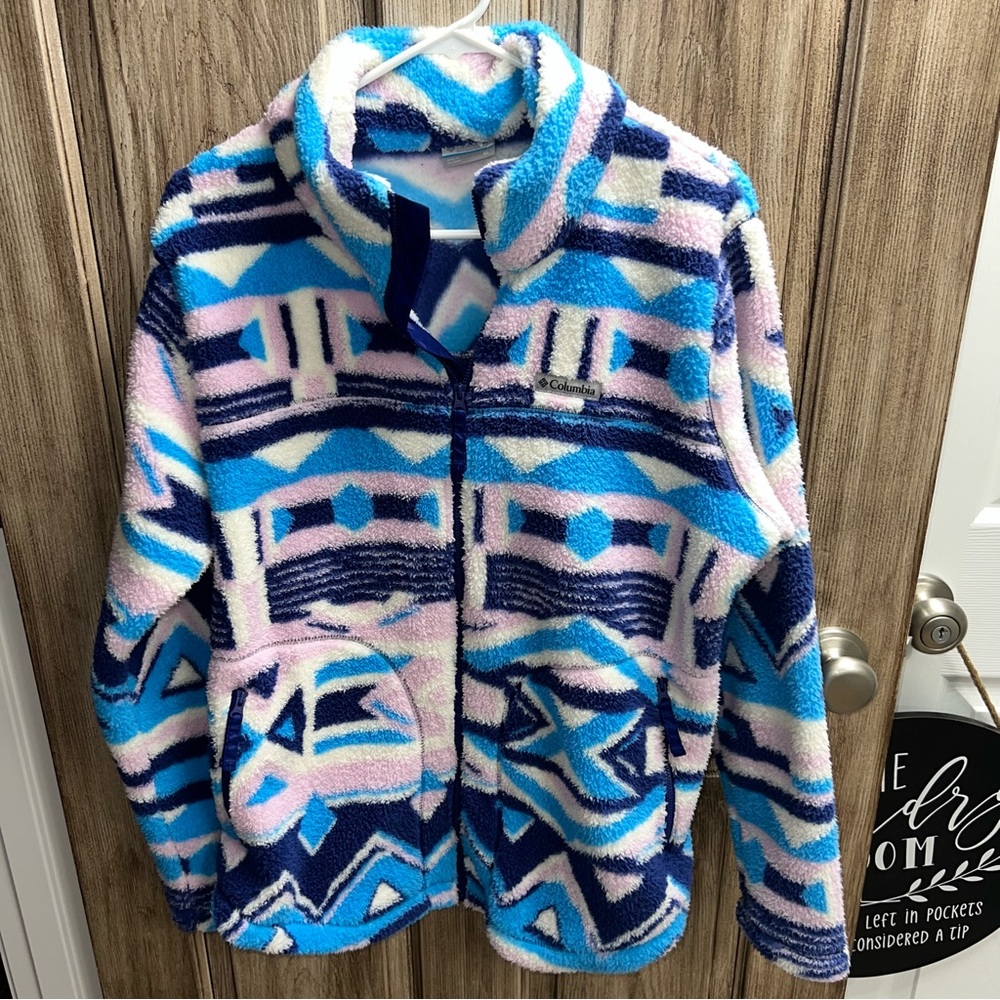 Columbia Women's West Bend Full Zip Fleece Jacket In Aura Print size XL - Picture 5 of 12